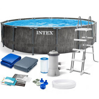 Շրջանակային լողավազան Intex Prism Շրջանակ 457x122սմ «Գրեյվուդ» 16805լ, զտիչ պոմպ 3785լ/ժ, սանդուղք, հովանոց Շրջանակային լողավազան Intex Prism Շրջանակ 457x122սմ «Գրեյվուդ» 16805լ, զտիչ պոմպ 3785լ/ժ, սանդուղք, հովանոց