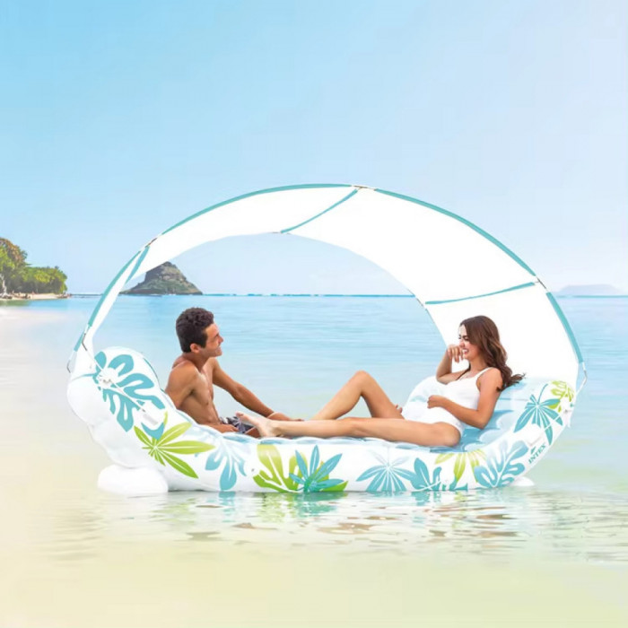 Intex 56294 Փչովի լաստի ներքնակ ծածկով 224x150x165սմ «Արևադարձային հանգստի գոտի», մինչև 200 կգ