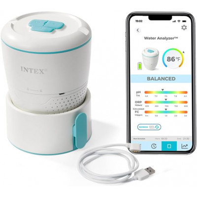 Intex WiFi ջրի վերլուծիչ 28607, խելացի լողավազանի մոնիտոր՝ իրական ժամանակի pH-ի և քլորի հետևմամբ, հավելվածով կառավարվող Intex WiFi ջրի վերլուծիչ 28607, խելացի լողավազանի մոնիտոր՝ իրական ժամանակի pH-ի և քլորի հետևմամբ, հավելվածով կառավարվող