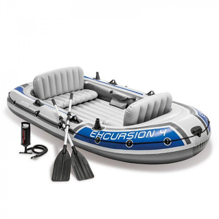  Intex 68324 Փչովի նավակ «Excursion 4» 315x165x43սմ, ալյումինե թիեր 137սմ, պոմպ 68614, մինչև 500 կգ