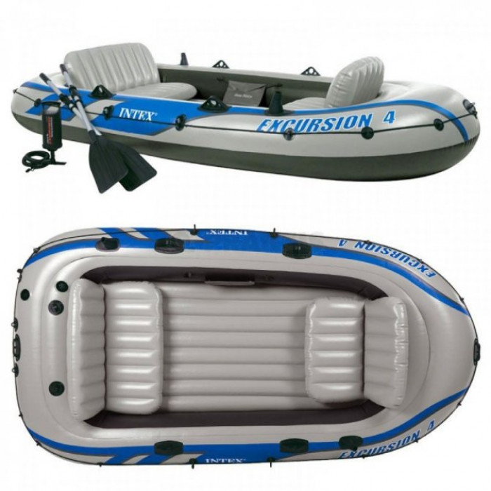 Intex 68324 Փչովի նավակ «Excursion 4» 315x165x43սմ, ալյումինե թիեր 137սմ, պոմպ 68614, մինչև 500 կգ Intex 68324 Փչովի նավակ «Excursion 4» 315x165x43սմ, ալյումինե թիեր 137սմ, պոմպ 68614, մինչև 500 կգ