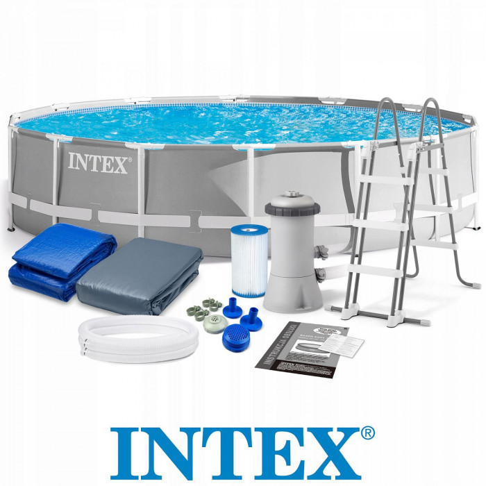 Intex 26720 շրջանակով լողավազան՝ պրիզմայաձև շրջանակով 427x107 սմ, 12706 լ, ֆիլտրի պոմպ 3785 լ/ժ, սանդուղք, ծածկ, գորգ Intex 26720 շրջանակով լողավազան՝ պրիզմայաձև շրջանակով 427x107 սմ, 12706 լ, ֆիլտրի պոմպ 3785 լ/ժ, սանդուղք, ծածկ, գորգ