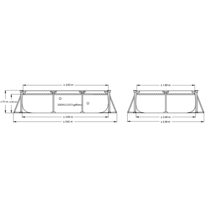 Intex 28272 Ուղղանկյուն շրջանակով լողավազան 300x200x75 սմ, 3834 լ Intex 28272 Ուղղանկյուն շրջանակով լողավազան 300x200x75 սմ, 3834 լ