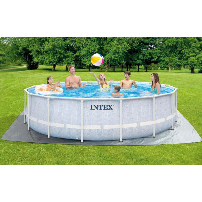 Intex 26746 շրջանակով լողավազան Chevron Prism շրջանակ 488x122սմ, 19156լ, լց.-փոքր։ 5678 լ/ժ, սանդուղք, ծածկ, հենարան։