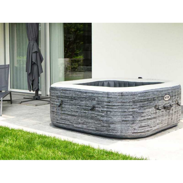 Intex 28450 SPA լողավազան 175x71 սմ Greystone Deluxe 795 լ, քառակուսի, օդային մերսման
